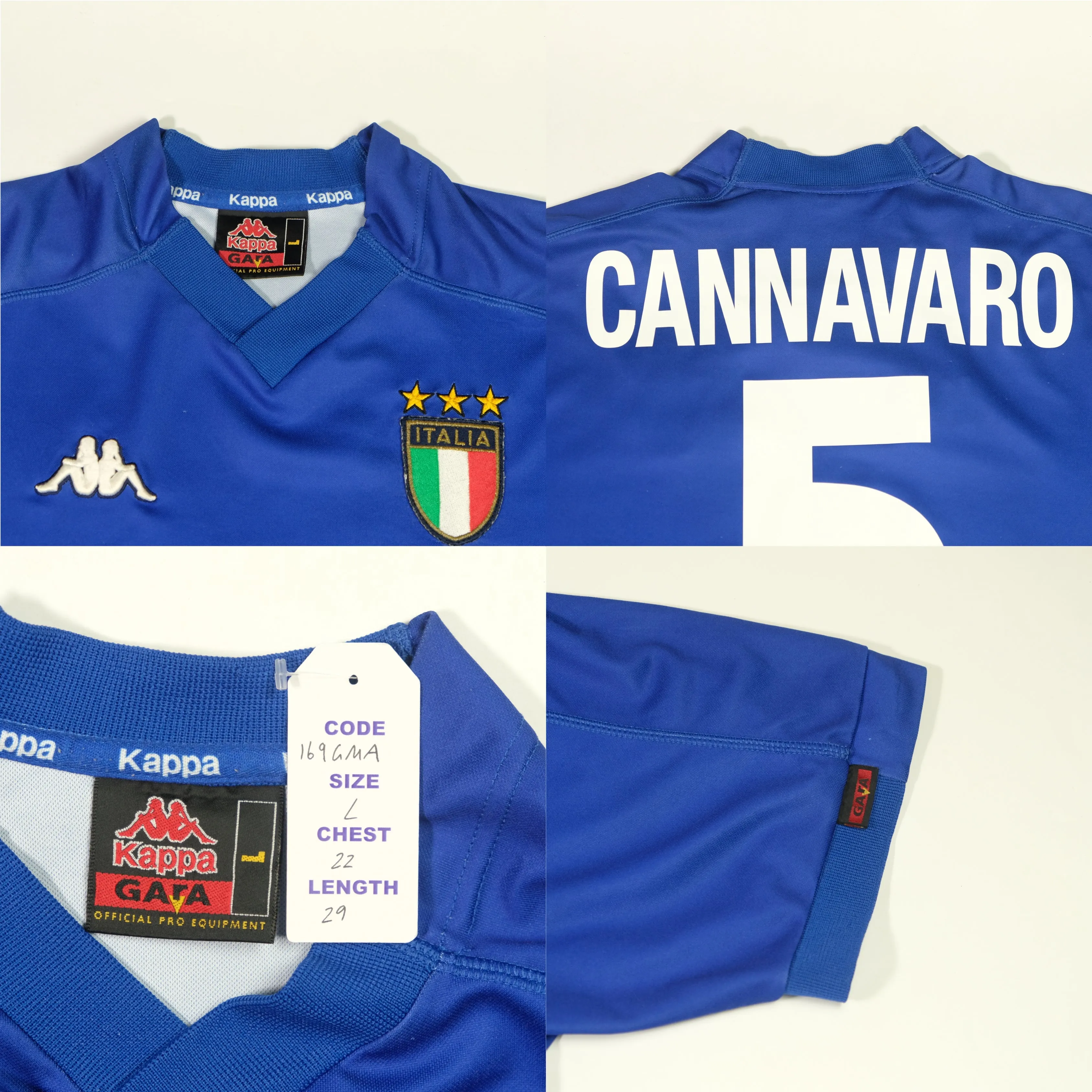 1999/00 Italy Home Shirt Kappa Cannavaro (L)