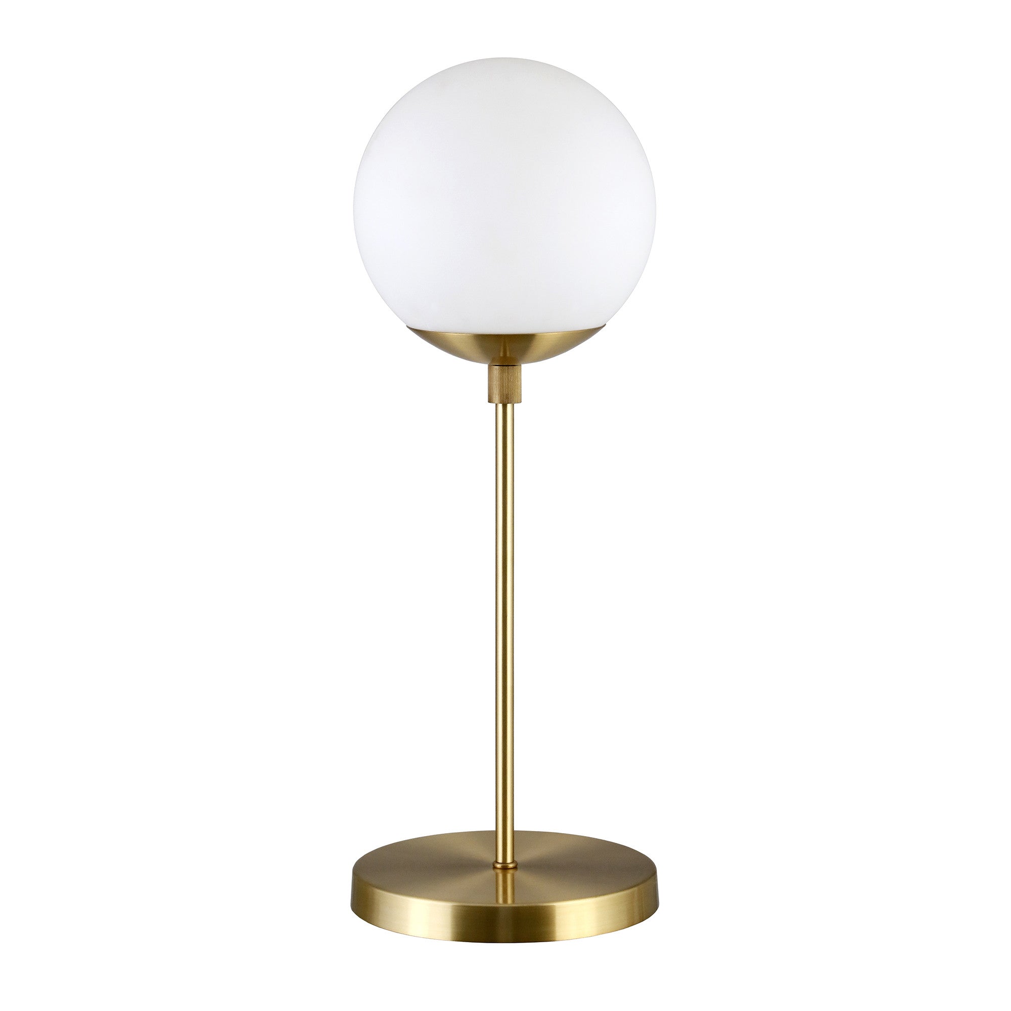 21 Brass Metal Globe Table Lamp With Clear Globe Shade