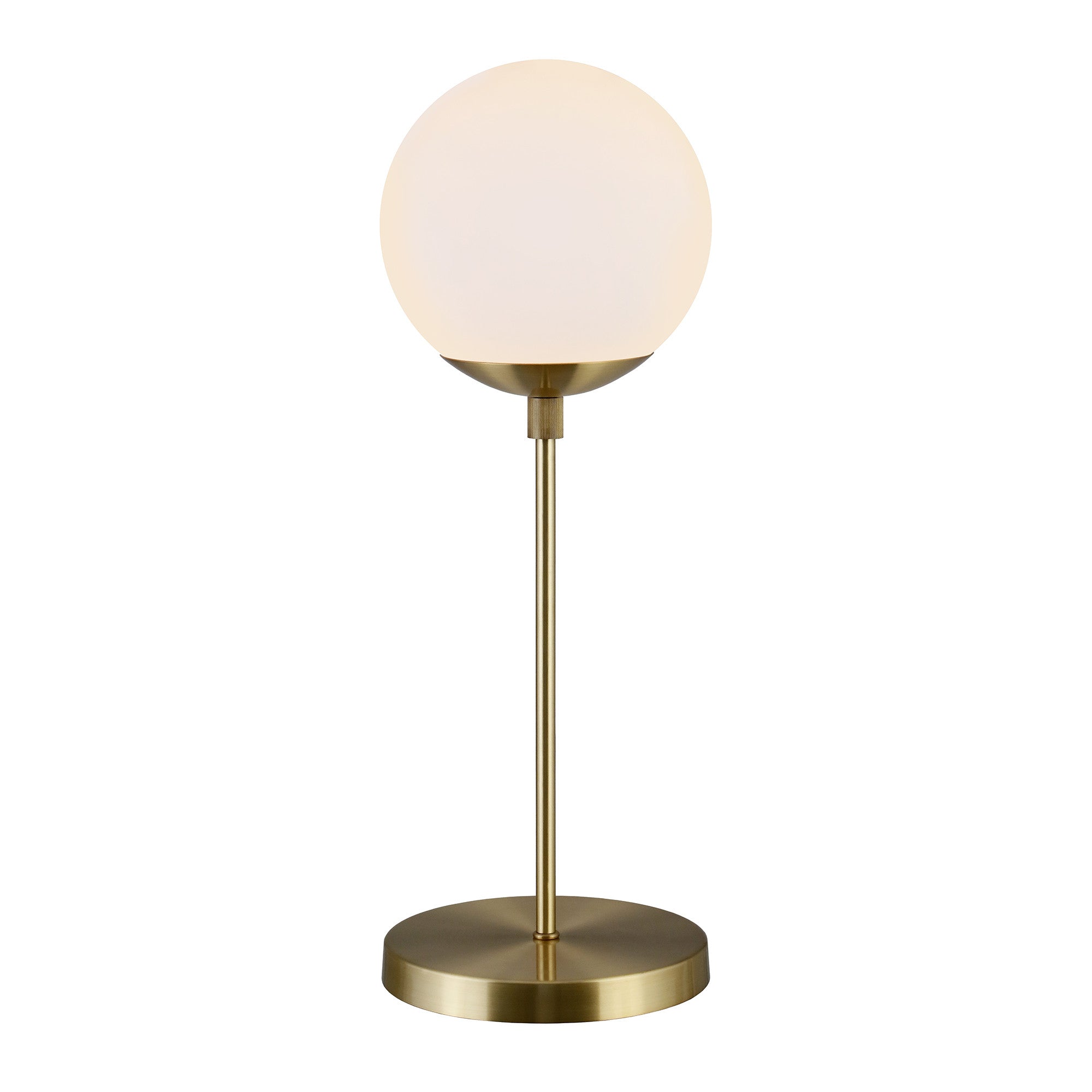 21 Brass Metal Globe Table Lamp With Clear Globe Shade