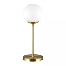 21 Brass Metal Globe Table Lamp With Clear Globe Shade