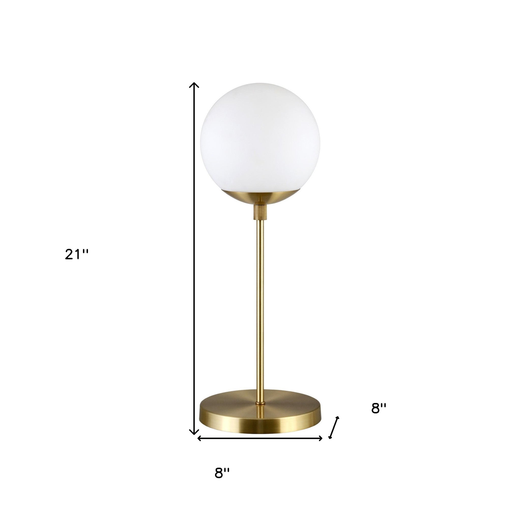 21 Brass Metal Globe Table Lamp With Clear Globe Shade