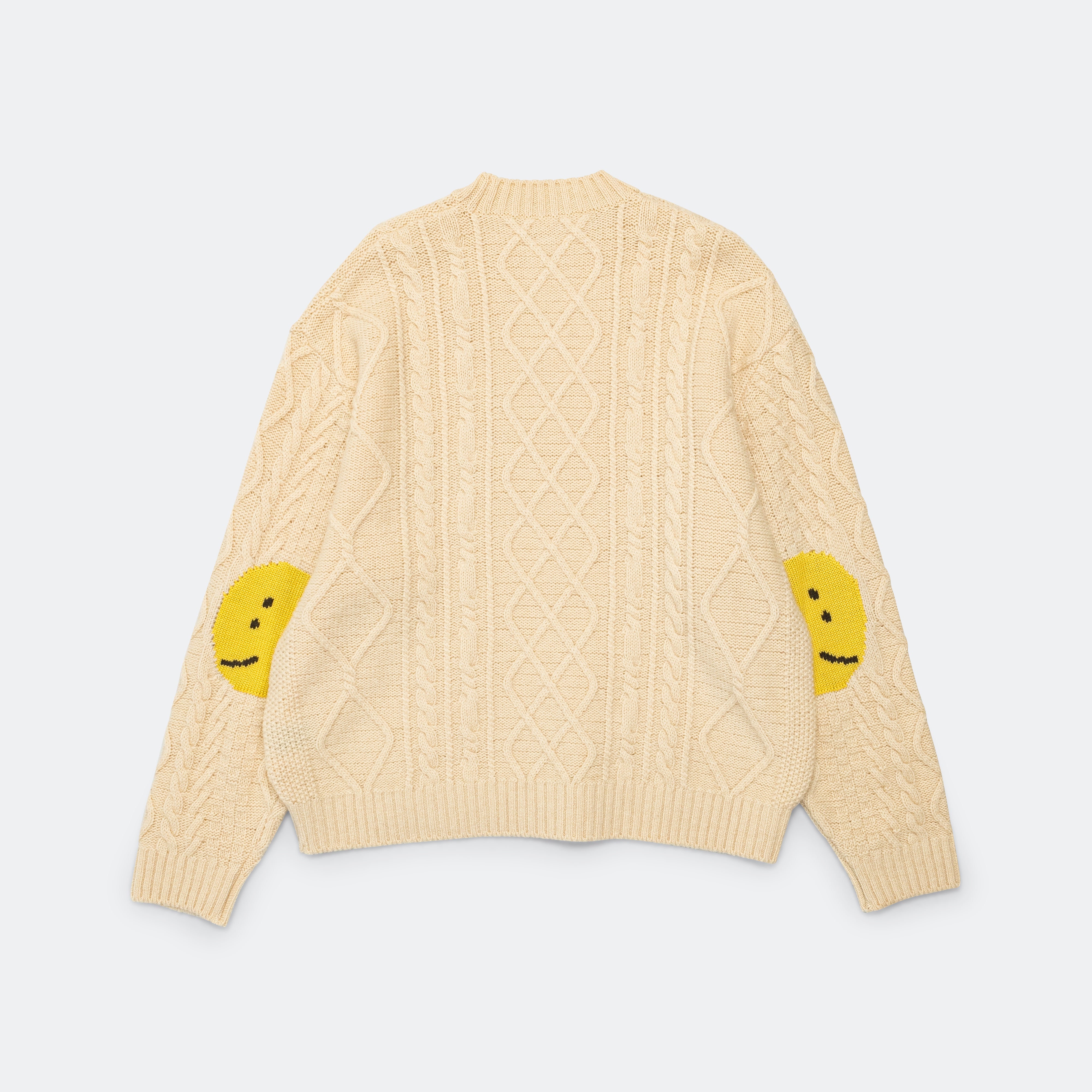 5G Wool Cable Knit PROFILE RAINBOWY Patch Sweater - Nat