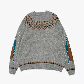 5G Wool Elbow VIRGIN MARY Nordic Sweater - Gray