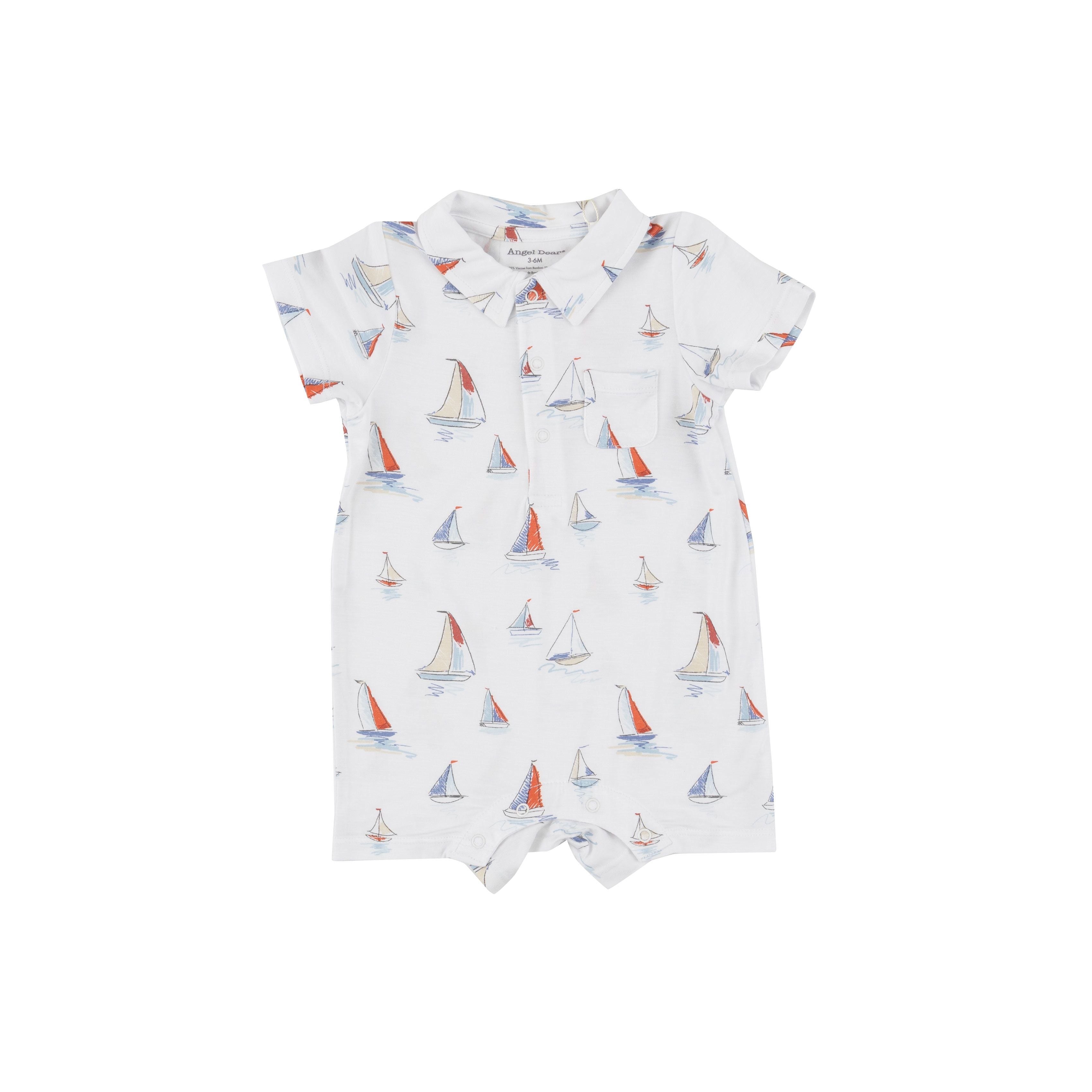 Angel Dear - Sketchy Sailboats Polo Shortie