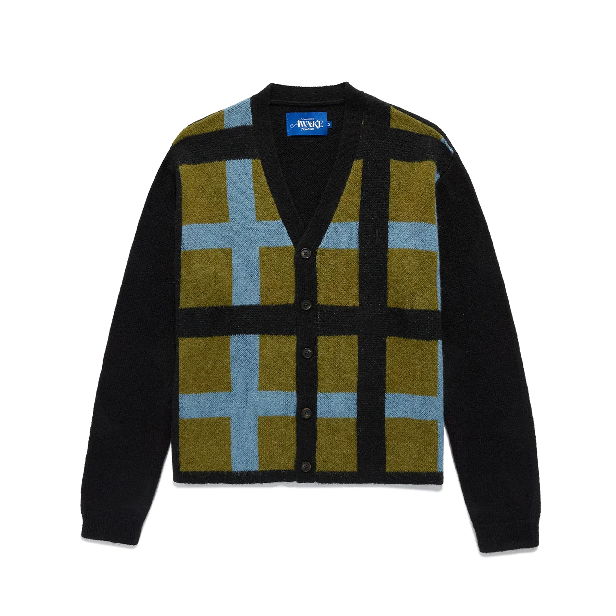 Awake NY Plaid Cardigan Black