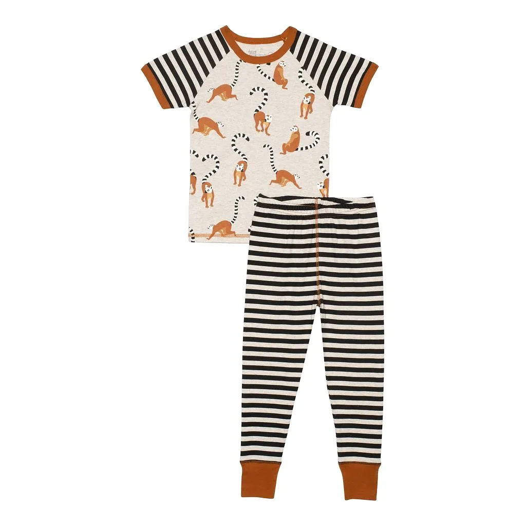 Beige Lemur Print Pajamas