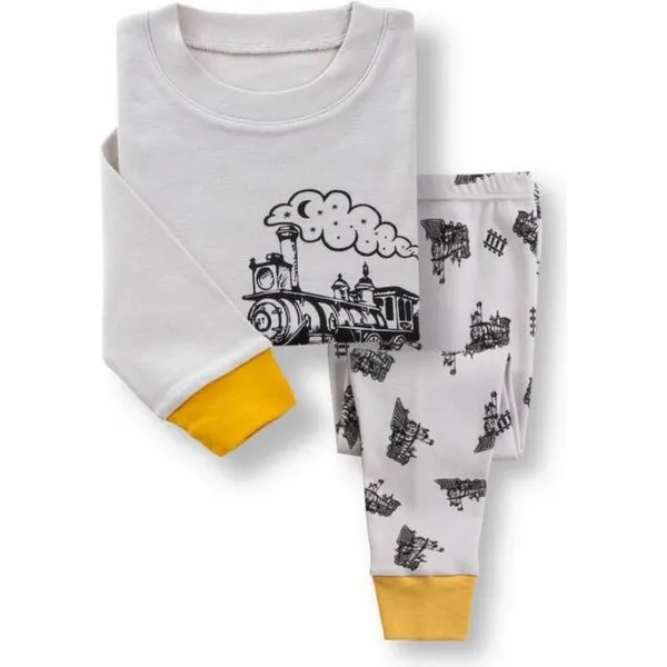 Benben Train Pajamas Set, Grey