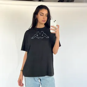 Black 90s Kappa Spellout T-Shirt (M)