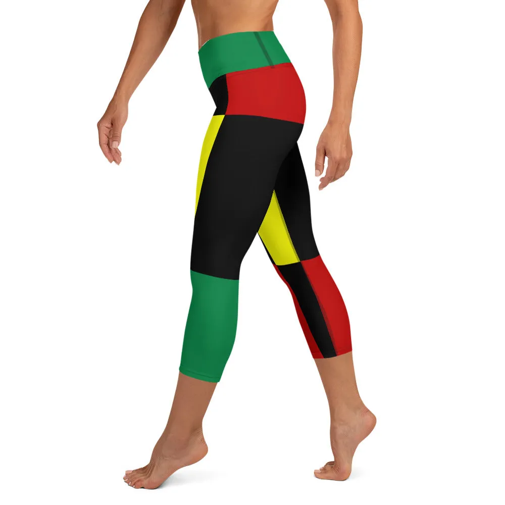 Black History Yoga Capri Leggings