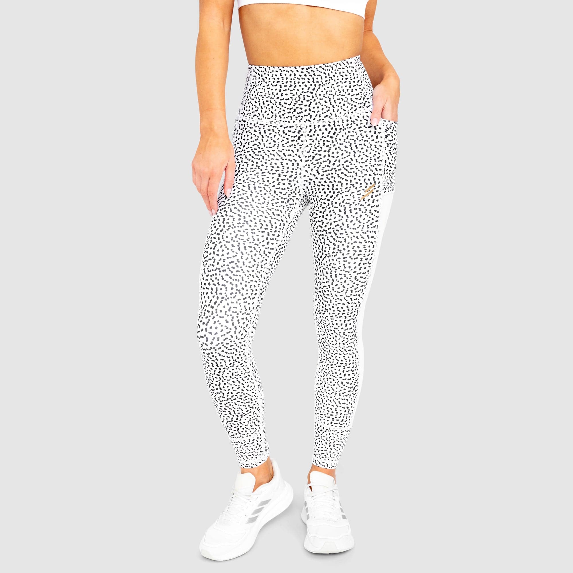 Breeze Mesh Leggings - White Speckle