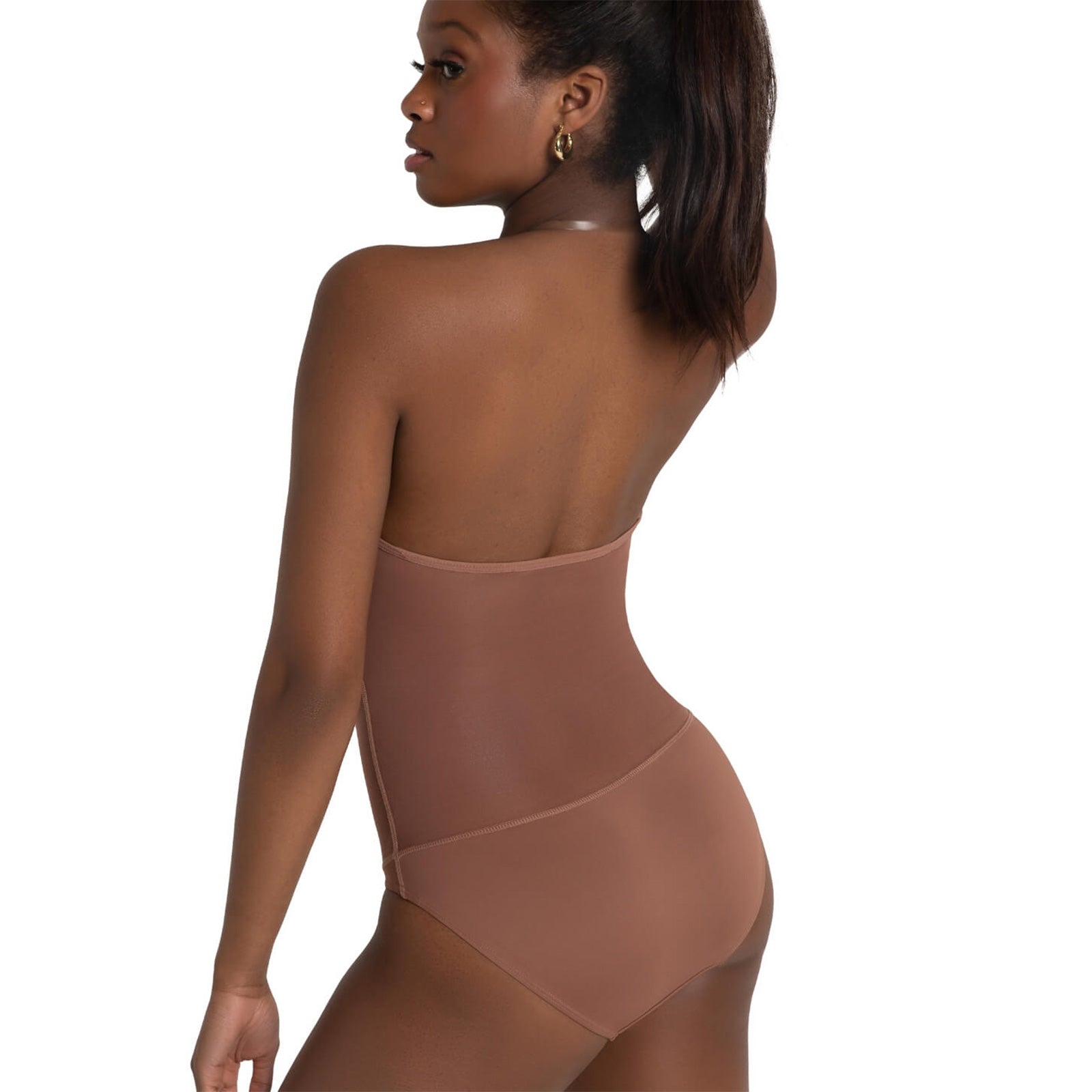 Capezio Plunge Neck Mesh Midriff Liner