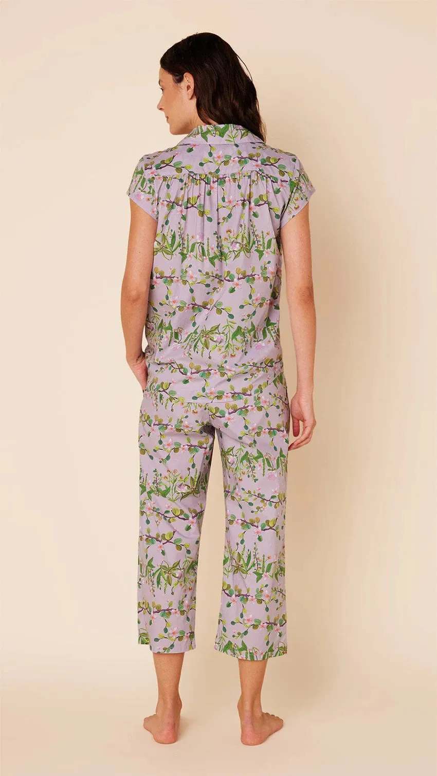 CAT'S PAJAMAS - SAKURA PIMA COTTON CAPRIS PAJAMAS