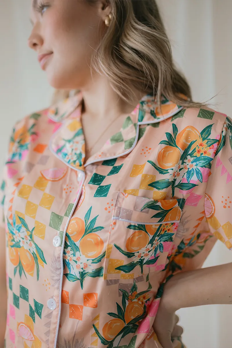 Checkered Picnic Satin Pajamas