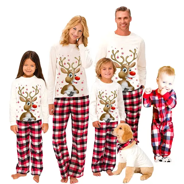 Christmas 2023 Holiday Premium Family Pajamas Clothing Sets Mom Dad Kids & Doggy