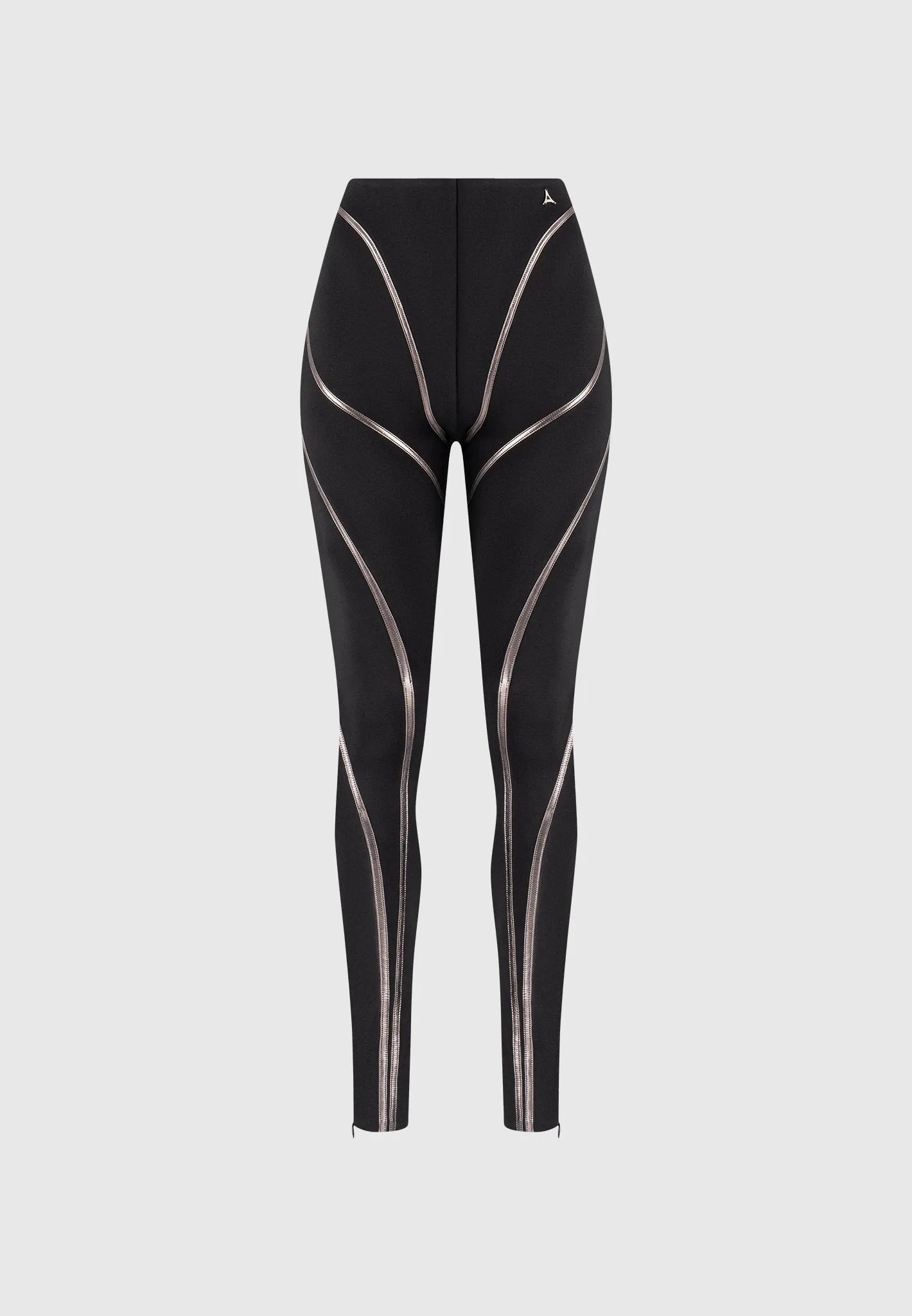 Chrome Piped Contour Leggings - Black