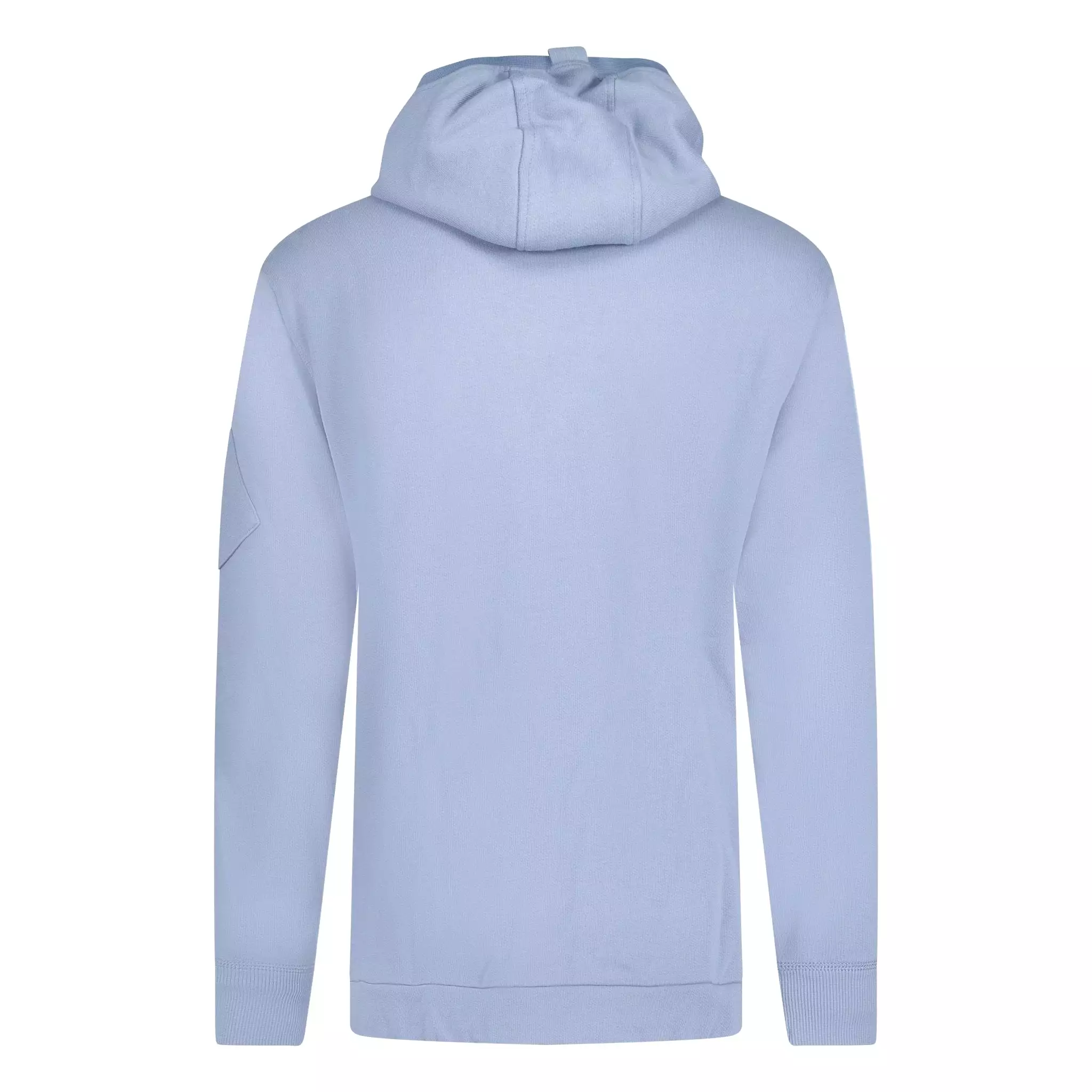 CP COMPANY BUTTON UP NECK LENS HOODIE LIGHT BLUE