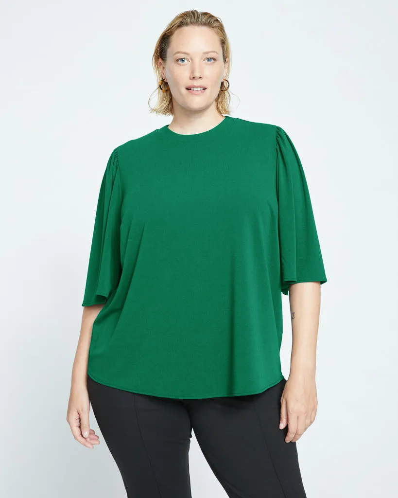 Crepe Jersey Capelet Blouse - Jardin