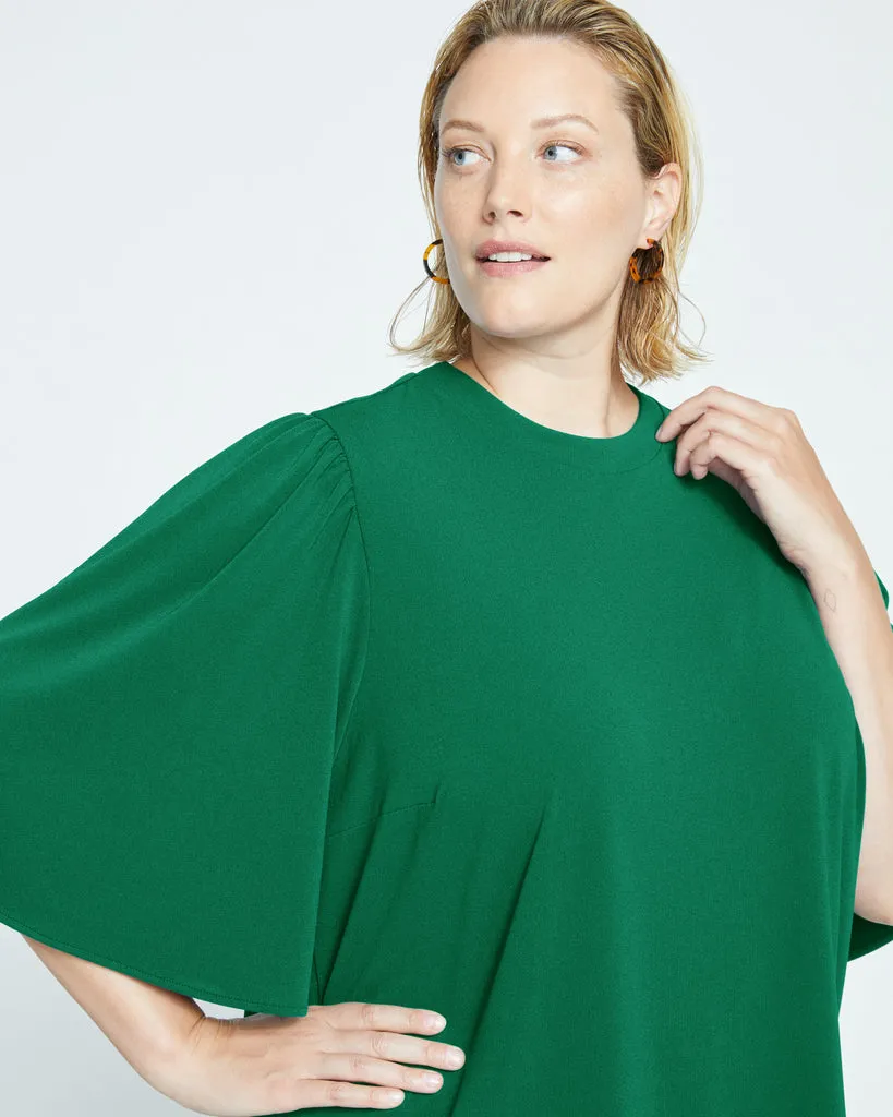 Crepe Jersey Capelet Blouse - Jardin