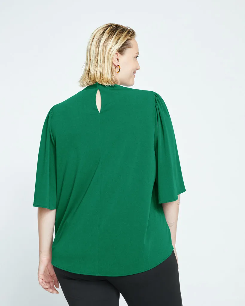 Crepe Jersey Capelet Blouse - Jardin