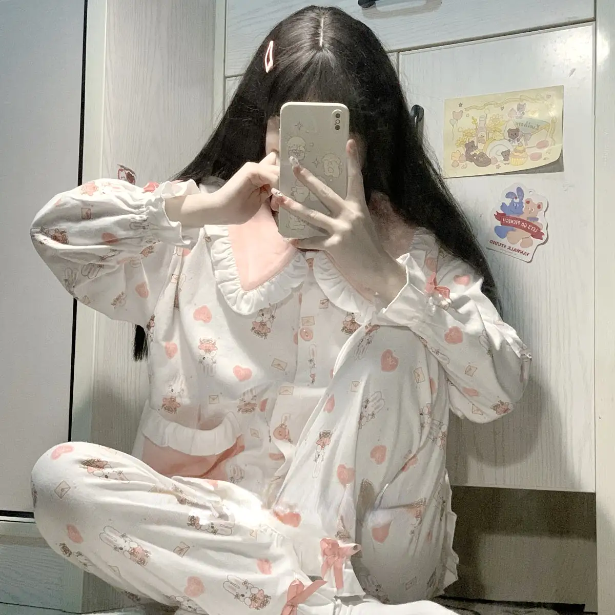 Cute Pink White Bunny Pajama - Kimi