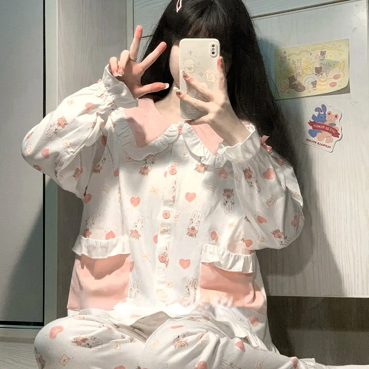 Cute Pink White Bunny Pajama - Kimi