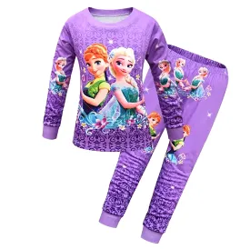 Disney Children's Frozen Pajamas Set Kids Baby Girl Spring Autumn Pajamas Pajama Kids Elsa Sleepwear Clothes Set Christmas Gift 