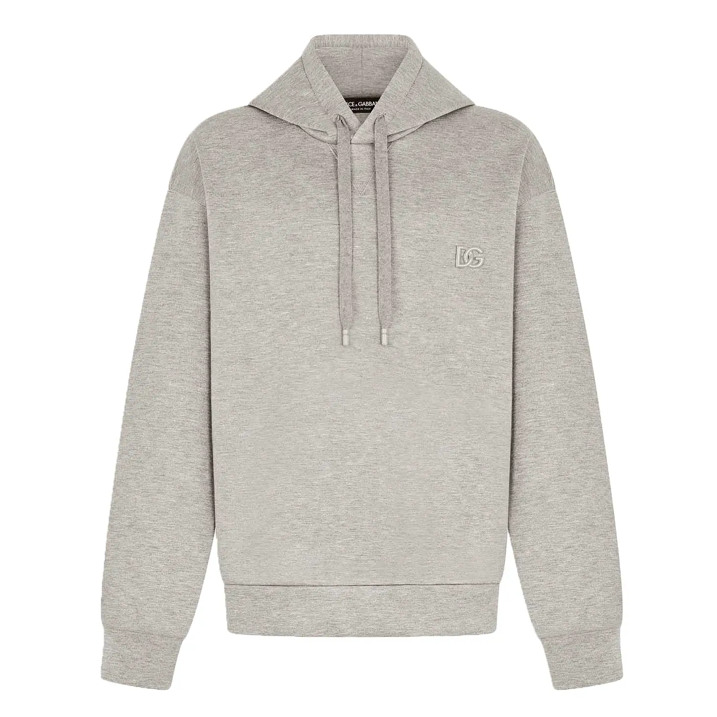 DOLCE & GABANNA JERSEY HOODIE WITH METAL D&G LOGO