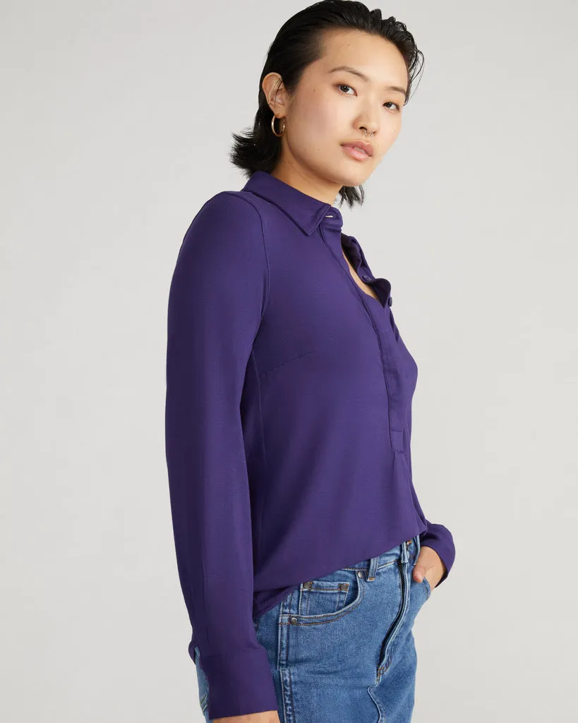 Elbe Popover Liquid Jersey Shirt Classic Fit - Cosmic Purple