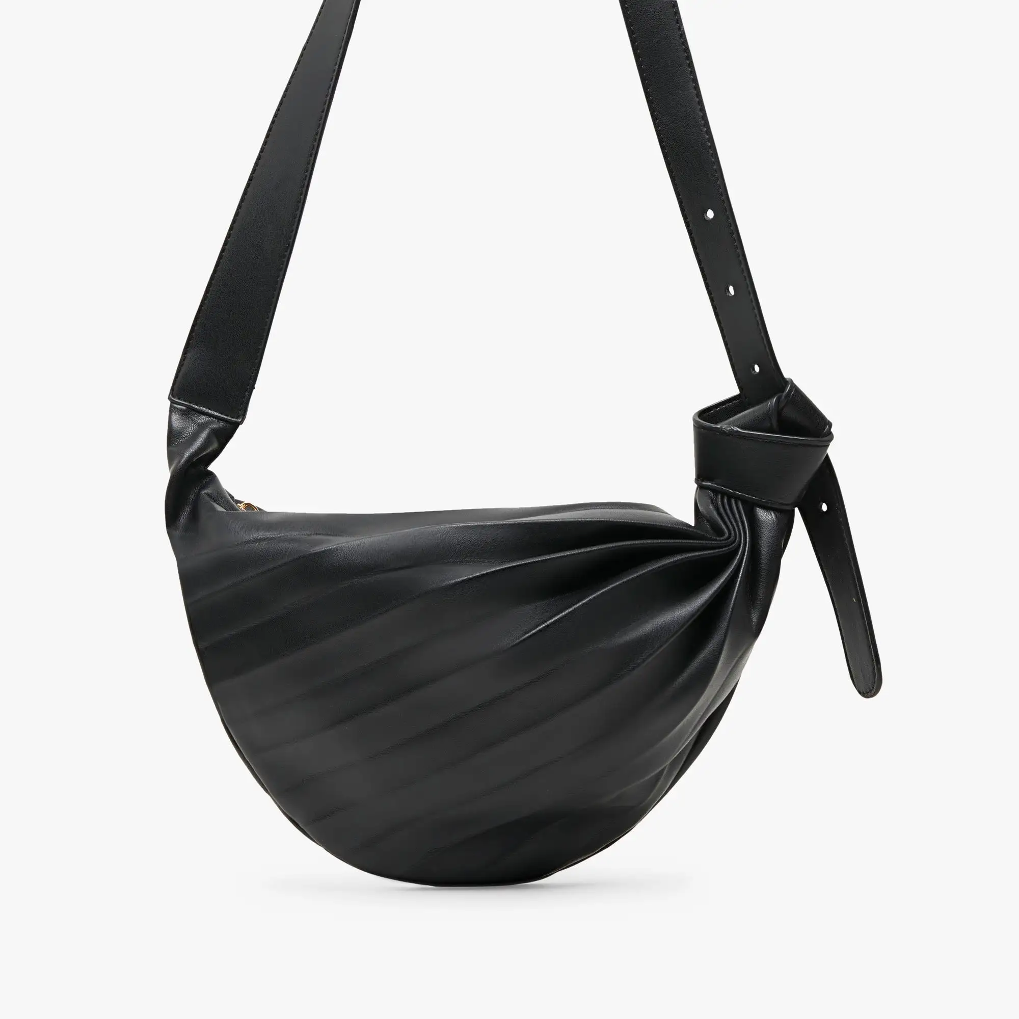 GEORGIA SHOULDER BAG BLACK FAUX LEATHER