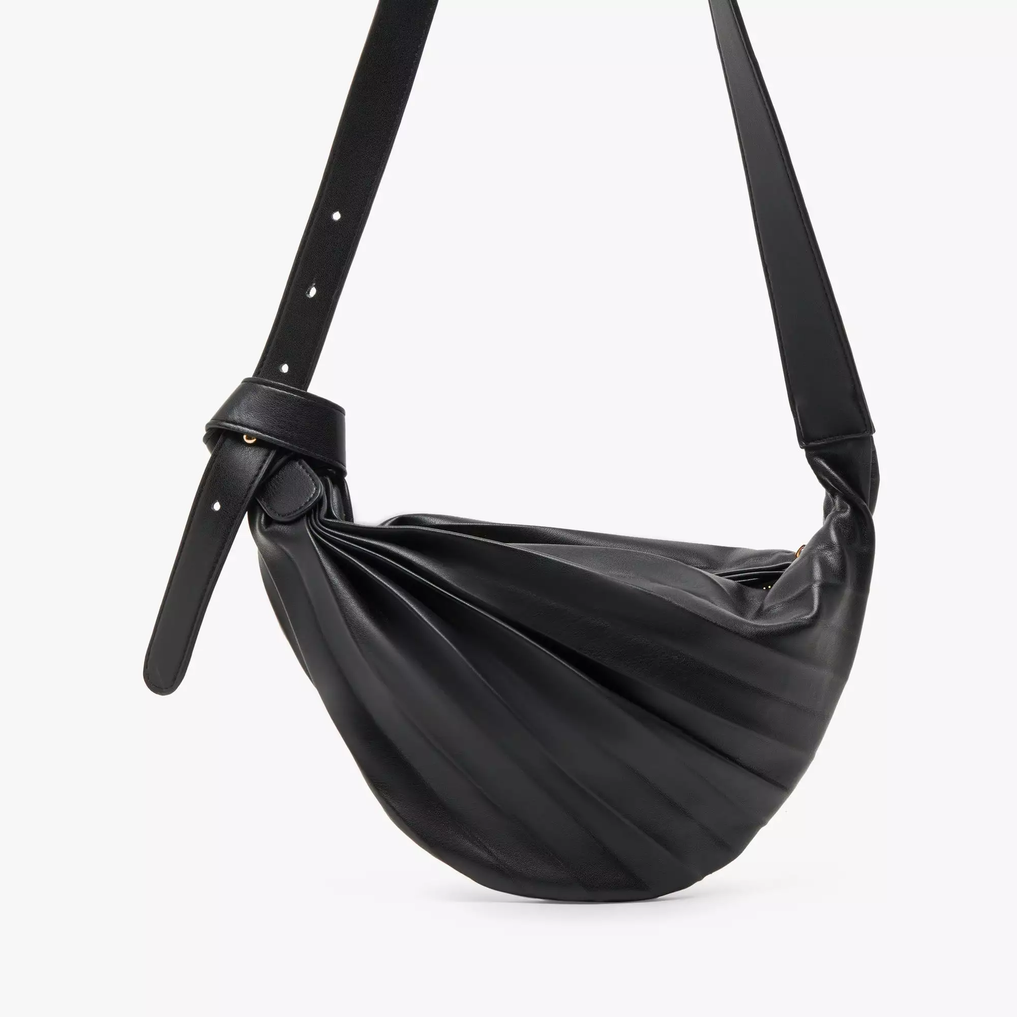 GEORGIA SHOULDER BAG BLACK FAUX LEATHER