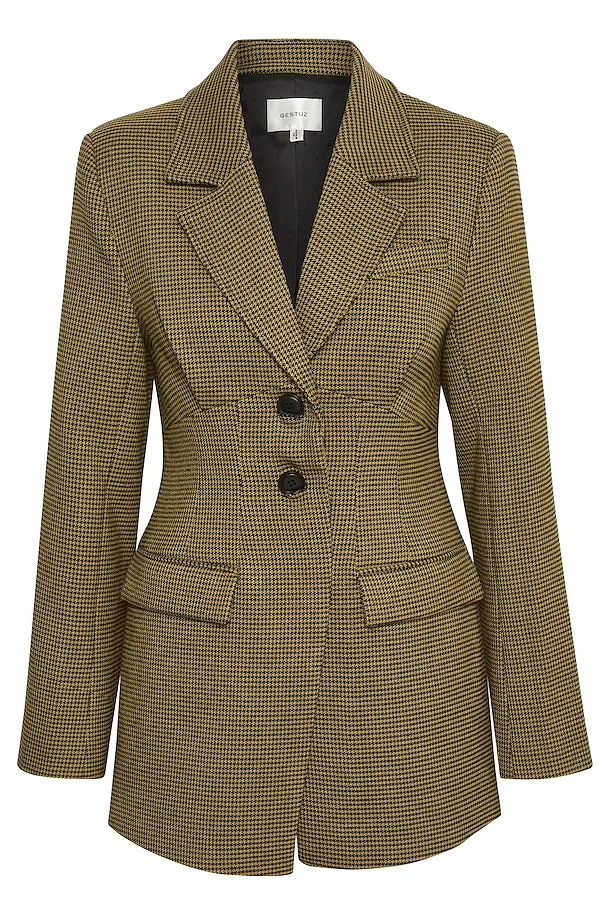 GESTUZ Amber Green Check Blazer