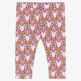 Girls Pink Cotton Leggings