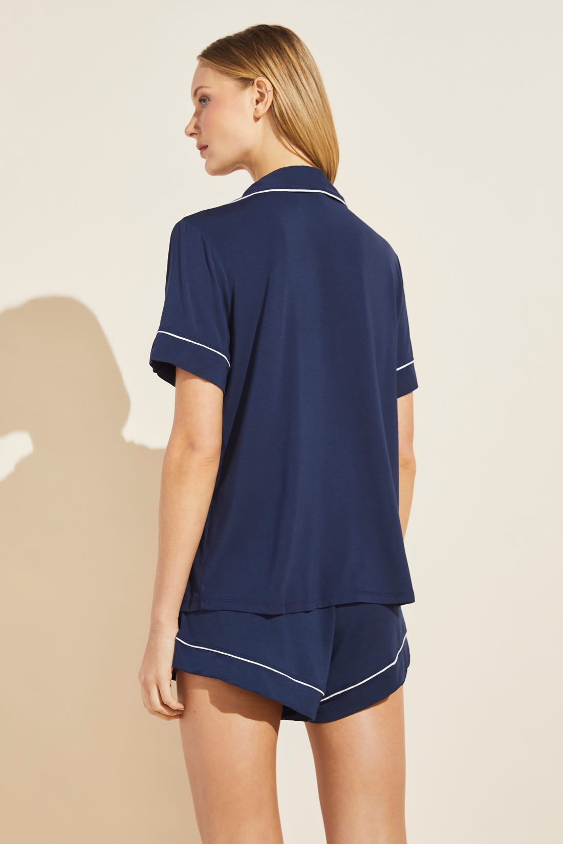 Gisele Relaxed Short PJ Set | Navy/Ivory