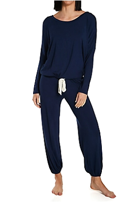 Gisele Slouchy PJ Set | Navy/Ivory