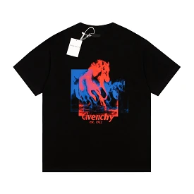 Givenchy 23ss 1952 Horse Logo Short Sleeve T-Shirt Black 6.14