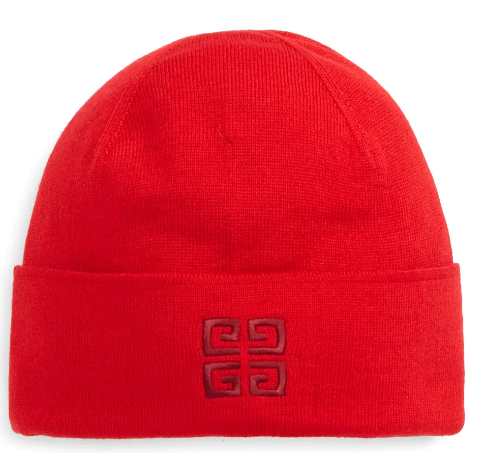 Givenchy Embroidered Wool Logo Beanie