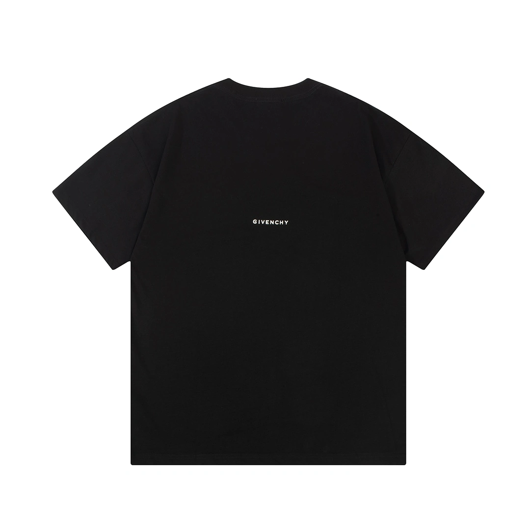 Givenchy four-square letter print large LOGO short-sleeved T-shirt Black 1.3