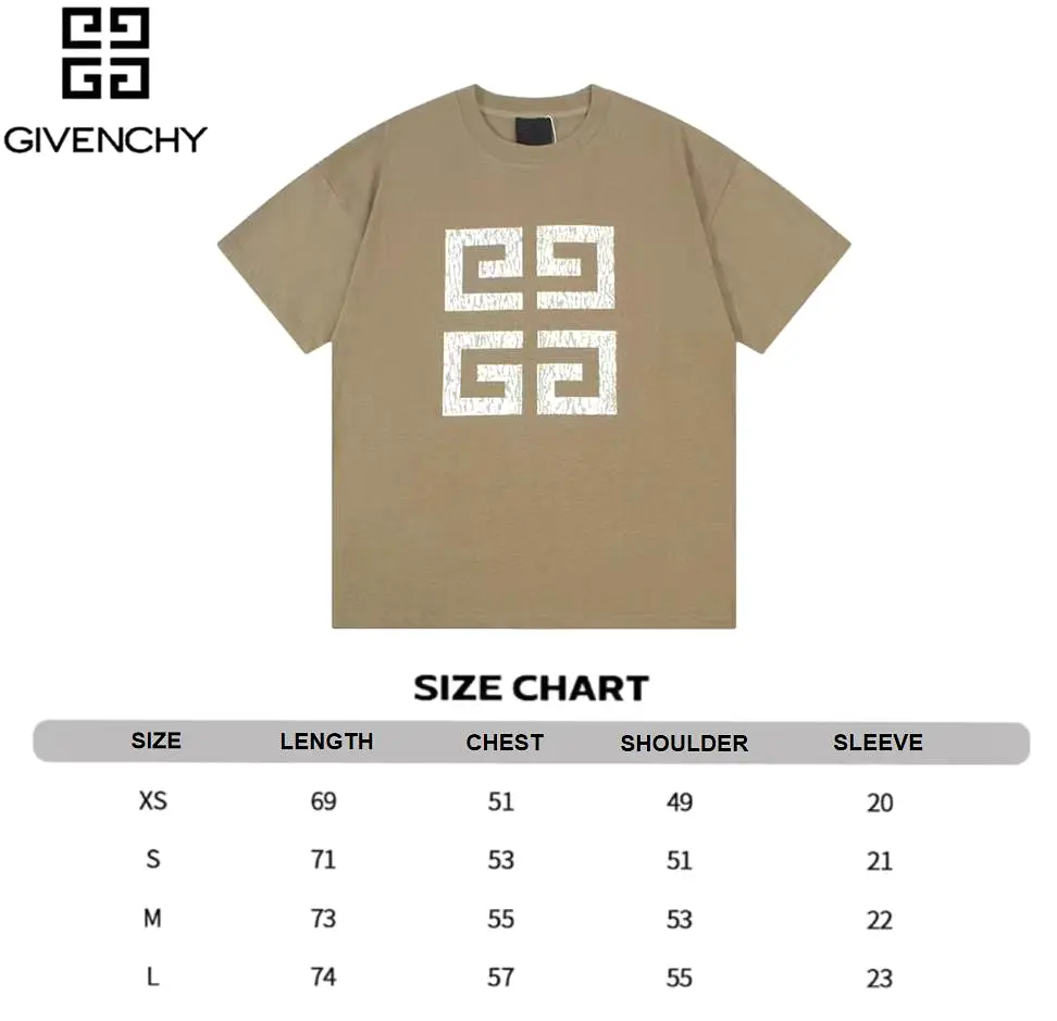 Givenchy four-square letter print large LOGO short-sleeved T-shirt Brown 1.3