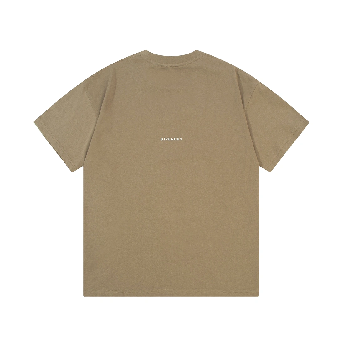 Givenchy four-square letter print large LOGO short-sleeved T-shirt Brown 1.3