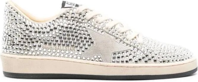 Golden Goose Ball Star rhinestone -embellished suede sneakers Grey