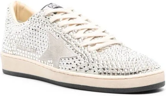 Golden Goose Ball Star rhinestone -embellished suede sneakers Grey