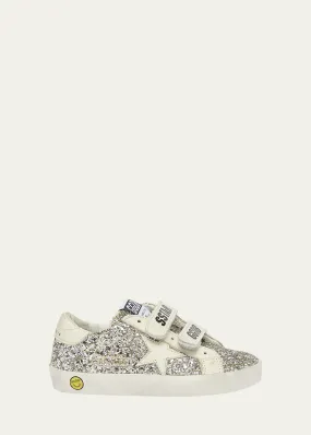 Golden Goose Girl's Old School Glitter Dual-Grip Sneakers, Baby/Toddler