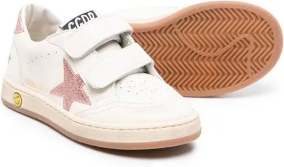 Golden Goose Kids Ball Star leather sneakers White