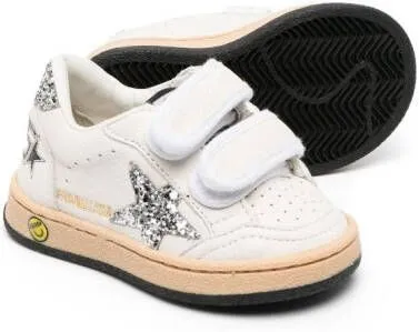 Golden Goose Kids glitter-detailing touch-strap sneakers White