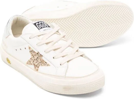 Golden Goose Kids Old School glitter-star sneakers White