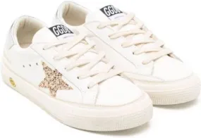 Golden Goose Kids Old School glitter-star sneakers White