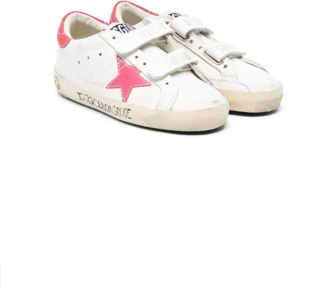 Golden Goose Kids Old School leather sneakers White