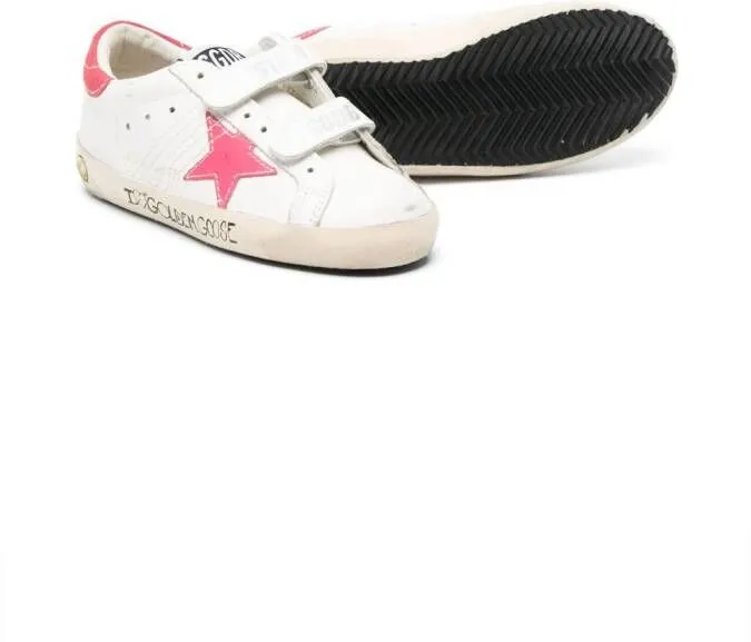 Golden Goose Kids Old School leather sneakers White