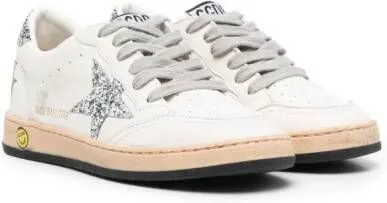 Golden Goose Kids star-patch leather sneakers White