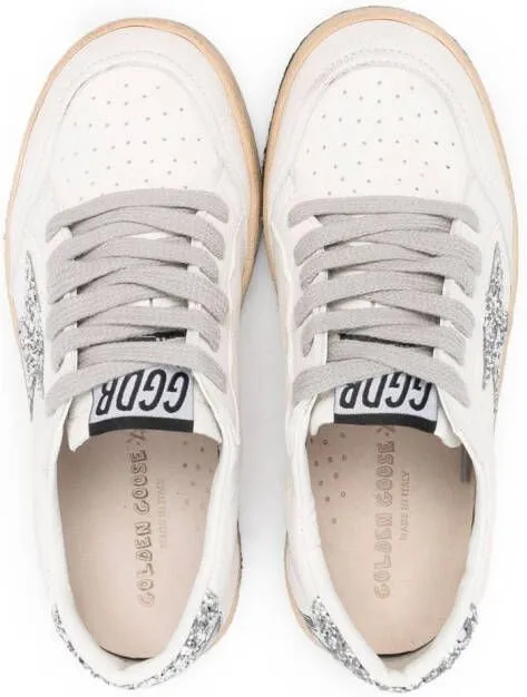 Golden Goose Kids star-patch leather sneakers White